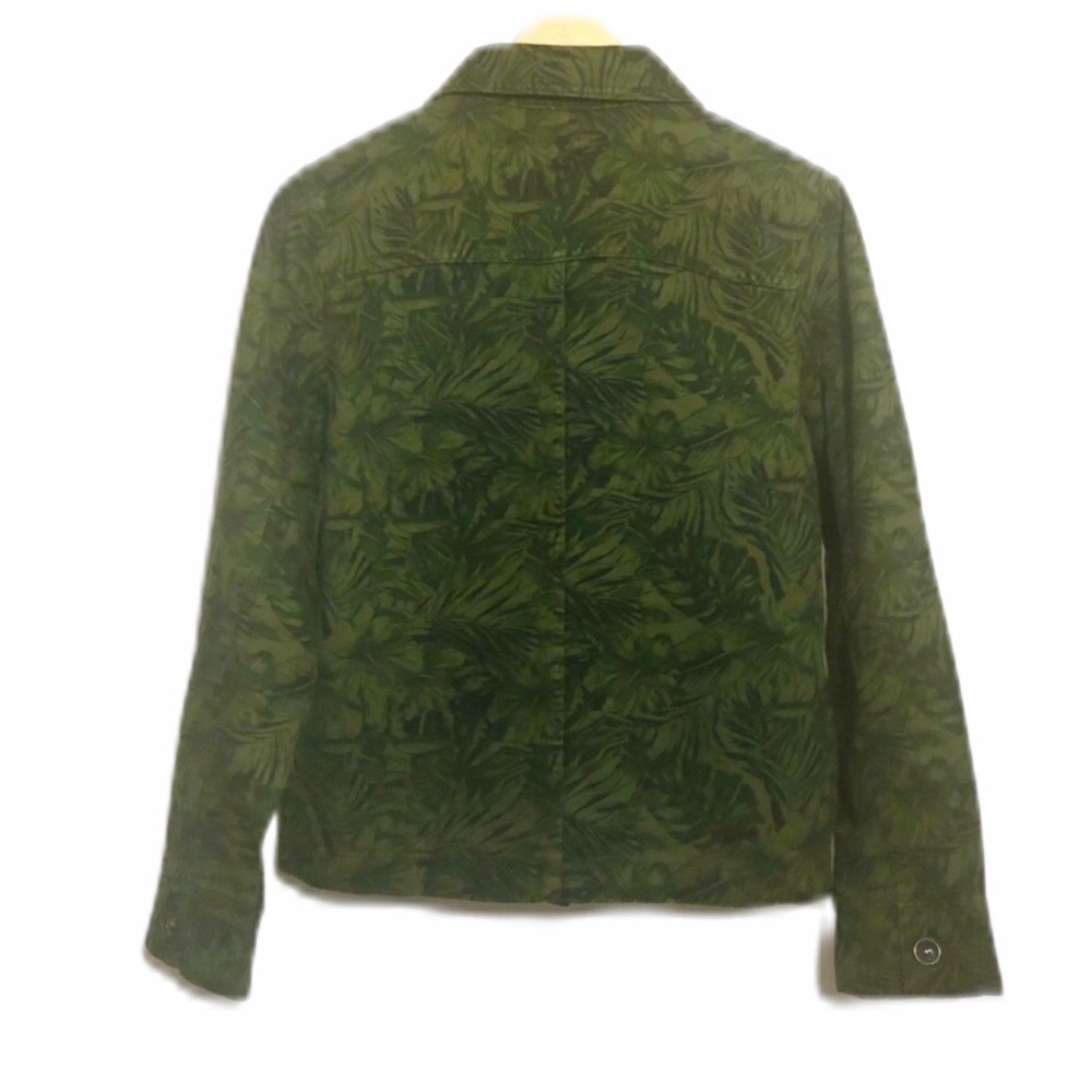 UO Denim Jacket Olive Green Palm Print BDG Brand M - Picture 5 of 8